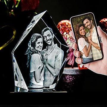 Beyond Memories 3D Crystal Photo, Christmas Gifts for Mom, Dad, Men, Women, Xmas Gifts, Great Personalized Gifts With Your Own Photo, 3D Photo Crystal Prestige, Custom 3D Picture, Customized Gifts