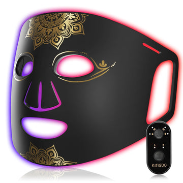 Red Light Therapy for Face, Cordless Near-Infrared 850nm Infrared Led Face Mask, Portable and Rechargeable Multi Light Therapy Mask at Home and Travel, 100 LED Beads, Gift Box Packaging,Black