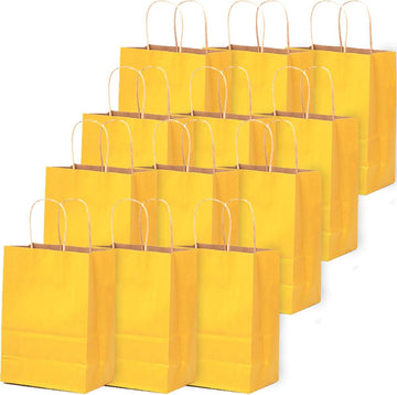 qiqee 32-Packs Paper Bags with Handles Bulk 7.6