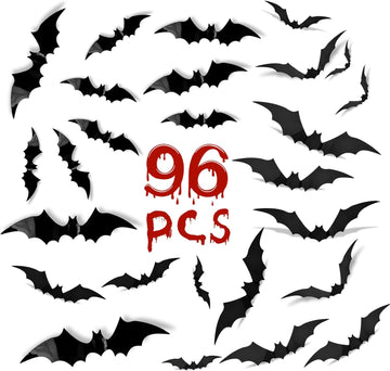 Halloween Decorations Clearance Bats 96 Pcs, Halloween Decorations Indoor Clearance, Halloween Decor Wall Decor, Bats Halloween Decorations Outside Clearance for Bedroom Halloween Party Decorations