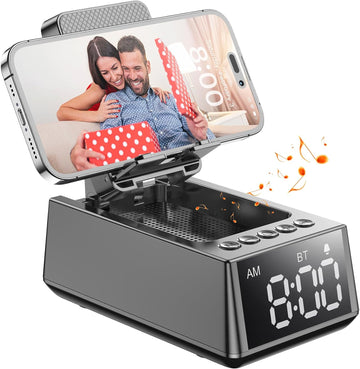 Birthday Gifts for Men Women, Cell Phone Stand Bluetooth Speaker with Anti-Slip Base, Hd Surround Sound, Cool Multi Functional Gadget, Unique Gift for Him, Her, Husband,Wife, Dad, Mom