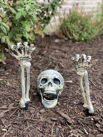 AISENO Realistic Skeleton Stakes Halloween Decorations for Lawn Stakes Garden Halloween Skeleton Decoration