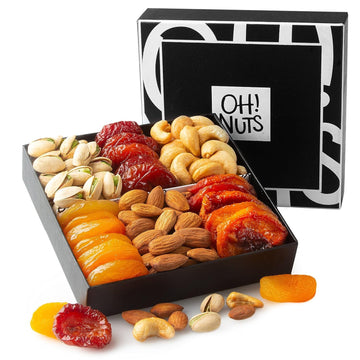 Nut and Dried Fruit Gift Basket - Assorted Nuts and Dried Fruits Holiday Snack Box - Birthday, Anniversary, Corporate Treat Box for Women, Men - Oh! Nuts