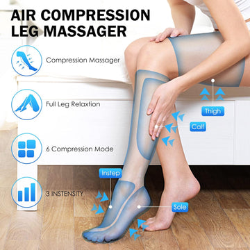 TOLOCO Leg Massager, Leg Massager with Air Compression for Circulation, Relaxation and Pain Relief with 6 Modes 3 Vibration, Birthday Christmas Gifts for Women/Men