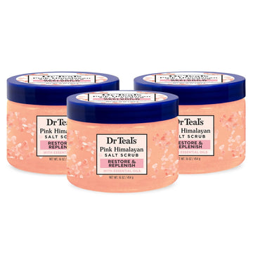 Dr Teal's Pure Epsom Salt Body Scrub, Soothe & Sleep with Lavender Essential Oils, 16 oz (Pack of 3) (Packaging May Vary)