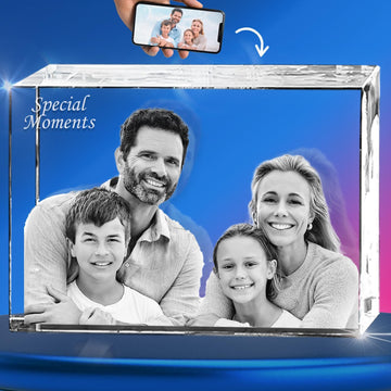 3D innovation Crystal Photo, Personalized Gifts for Dad, Father, Husband, Wife, Women, Great Gifts for Fathers Day With Your Own Photo, 3D Cube, Custom 3D Picture, Customized Couple, Pet Gifts