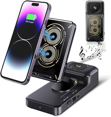 Bluetooth Speaker with Wireless Charging & Phone Stand,Gifts for Men Dad Father Day from Son Daughter,HD Surround Sound Perfect for Home and Outdoors,Gifts for Women and Men