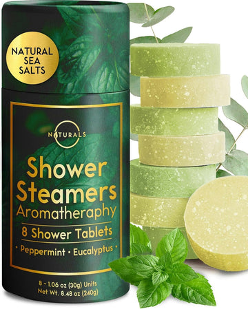 8-Pcs Shower Steamers Aromatherapy - Eucalyptus for Shower, Spa Gifts for Women - Eucalyptus Shower Steamer - Shower Steamers, Shower Steamers for Women - Shower Bombs Aromatherapy