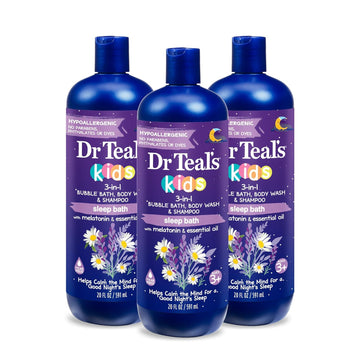 Dr Teal's Kids 3-in-1 Sleep Bath: Bubble Bath, Body Wash & Shampoo with Melatonin & Essential Oil, 20 fl oz (Pack of 3)