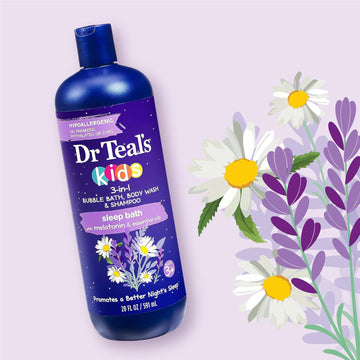 Dr Teal's Kids 3-in-1 Sleep Bath: Bubble Bath, Body Wash & Shampoo with Melatonin & Essential Oil, 20 fl oz (Pack of 3)