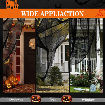 5Pcs Halloween Creepy Cloth Black 30×72inch - Halloween Decorations Clearance - Creepy Spooky Halloween Decorations Outdoor Indoor