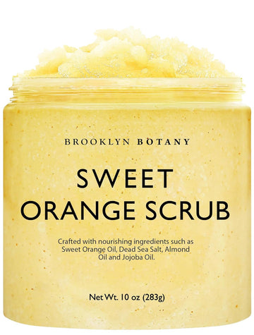 Brooklyn Botany Brown Sugar Body Scrub - Moisturizing and Exfoliating Body, Face, Hand, Foot Scrub - Fights Acne, Fine Lines & Wrinkles, Great Gifts For Women & Men - 10 oz