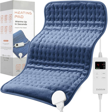 Heating Pad for Back Pain Cramps Relief, ZUODUN Electric Heating Pads for Neck/Shoulder/Leg with Auto Shut Off Large, 6 Heat Settings & Moist Heat Options, Christmas Gifts for Women, Men, Mom, Dad